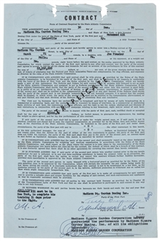 Muhammad Alis Original Contract Signed With Madison Square Garden Dated 12/20/70 For "Fight of the Century" Joe Frazier Fight On 3/8/1971 - Only Known Copy In Existence! (JSA)